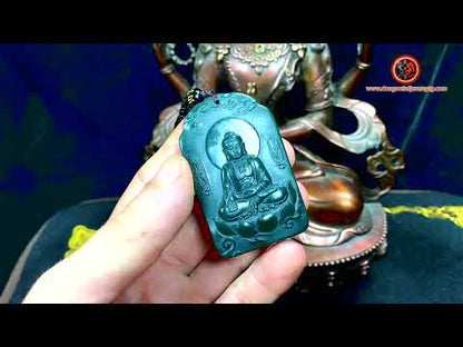 Pendentif bouddha Amitabha en jade néphrite naturel