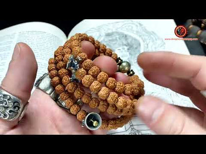 Mala en Rudraksha- 108 graines- artisanal