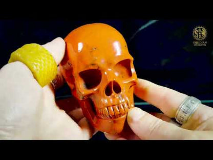 Crâne en jaspe rouge - Vanité minérale de collection