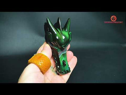 Crâne de Dragon en Obsidienne Œil Céleste – Reflet du Gardien