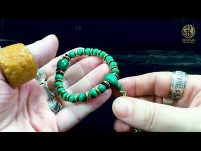 Natural Malachite Bracelet - Tibetan Wrist Mala