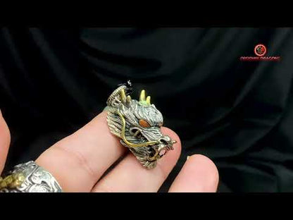 Pendentif Dragon en Argent 925 - Amulette Feng Shui