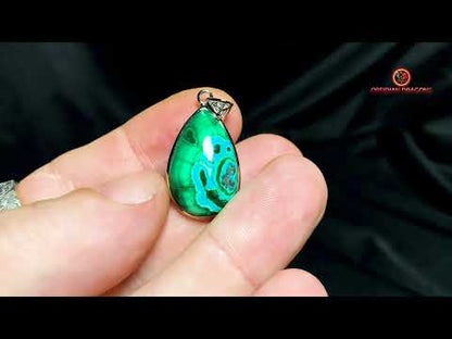 Pendentif chrysocolle malachite- élégance en argent