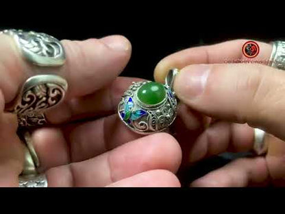 Pendentif en Jade- Argent filigrané- Qing Dynastie