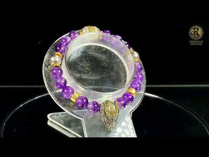 Bracelet Dragon en Améthyste et Argent 925