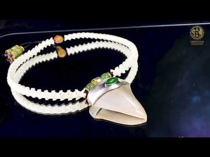 Megalodon Tooth Necklace – Snake Vertebrae – Shaman Necklace