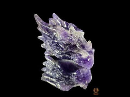 Petite tête de dragon en améthyste – Éveil intérieur
