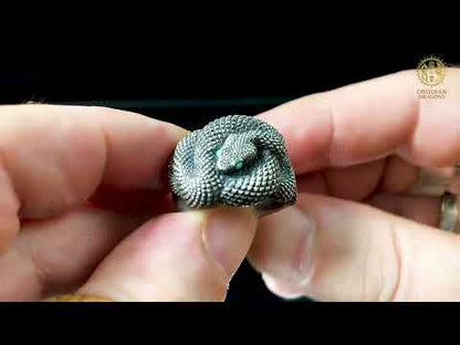 Bague Serpent en Argent 925 – Yeux en Turquoise Naturelle