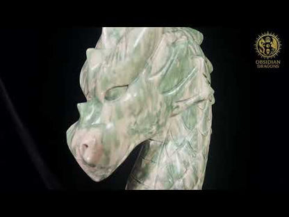 Sculpture artisanale de dragon en jade des neuf dragons