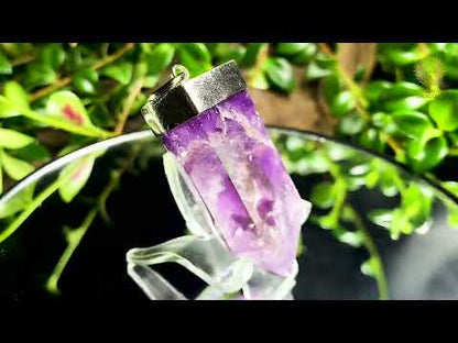 Pendentif Pointe de Cristal - Améthyste - Feu Figé