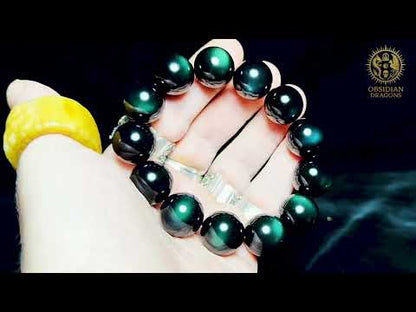 bracelet en obsidienne œil céleste naturelle exceptionnel