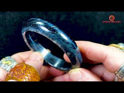 Hawk's Eye Bangle Bracelet - Certified Natural Stone