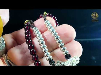 Mala en Grenat – Ghau du Bouddha Amitabha - Tangka Tibétain