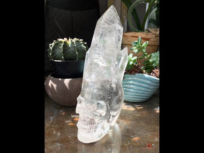 Crâne de Cristal - cristal de roche - Crâne à Pointes de Cristal