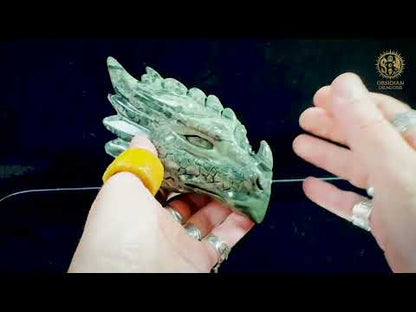 Tête de dragon en jade des 9 dragons – Gardien silencieux