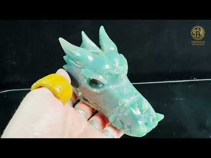Crâne de dragon en agate mousse – Esprit sylvestre