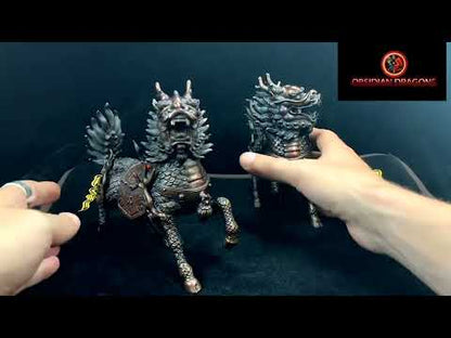 Couple de Qilin en bronze - protection Feng Shui