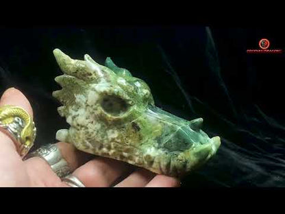 crâne de dragon- Agate mousse- Naturel
