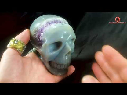 Crâne de cristal- Géode d'améthyste- Unique et artisanal