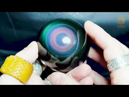Sphère en obsidienne œil céleste rare – Qualité collection