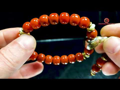 Bracelet bouddhiste en agate nan hong- Syllabe Hrih