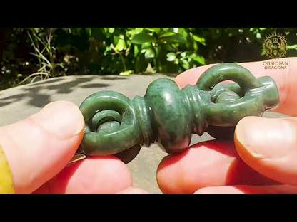 Dorjé en jade néphrite Hetian – Vajra en pierre naturelle