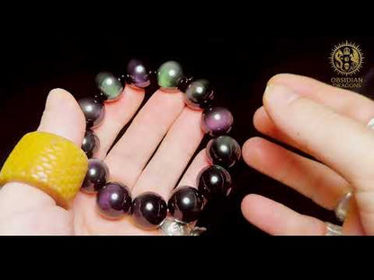 bracelet en obsidienne œil céleste naturelle exceptionnel