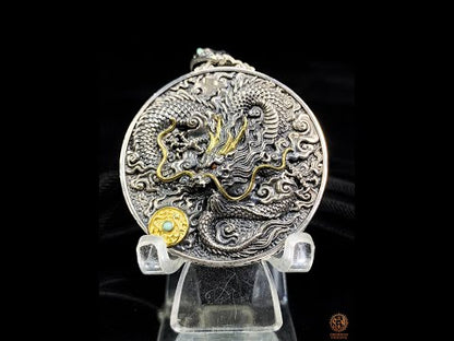 925 Silver Dragon Pendant – Turquoise &amp; Agate nan hong