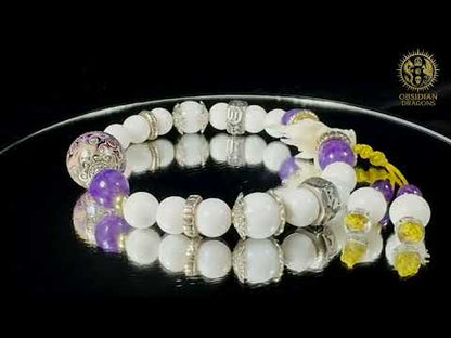 Bracelet dragon en nacre de bénitier et charoïte