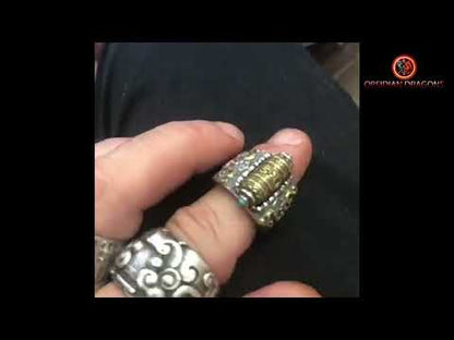 Bague tibétaine moulin à prière- Om mani padme hum