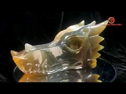 Crâne de dragon- Méditation draconique- Geode de quartz