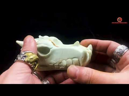Crâne de dragon unique en aragonite- Méditation