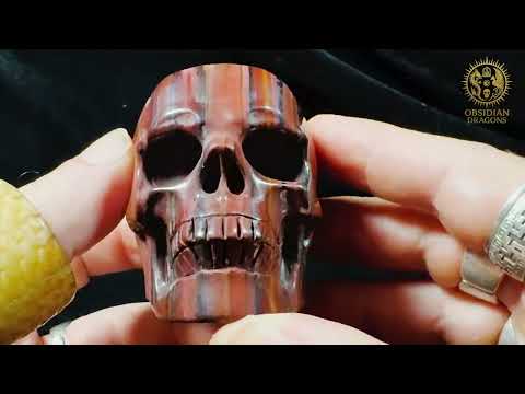 Lien de la video youtube du Crâne en œil de fer – Pièce artisanale unique - Obsidian Dragons