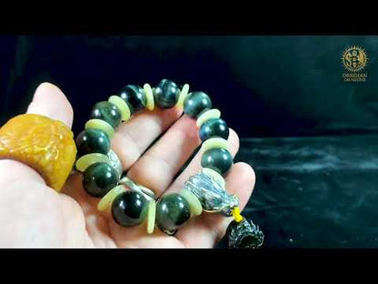 Hawk's Eye Dragon Bracelet – Silver Dragon Head