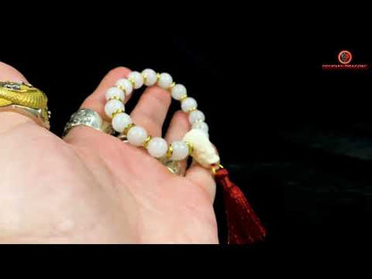 Bracelet en jade blanc- protection du dragon