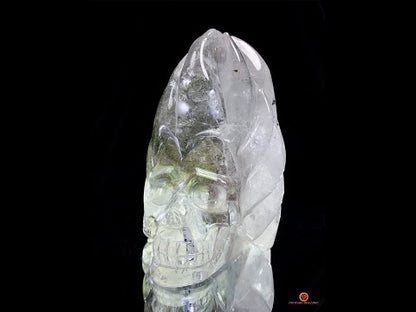 Crâne de Cristal en Quartz Jardin - Flammes Intérieures