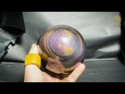 Sphère en obsidienne Manto huichol rare 13,5 cm 2,6kg
