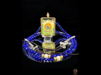 Mala en Lapis Lazuli – Ghau de Vajrapani - Tangka Tibétain