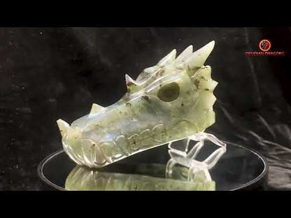 crâne de dragon en Labradorite- Artisanal
