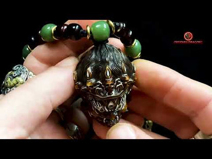 Collier bouddhiste tibétain rare - Pendentif Mahakala