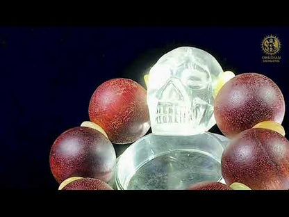 Bracelet Crâne de Cristal – Bois de Santal Rouge - titanesque