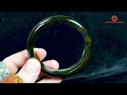 Natural Hawk's Eye Bangle Bracelet - Elegance and Quality