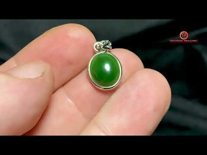 Pendentif jade vert argent 925 - Élégance naturelle