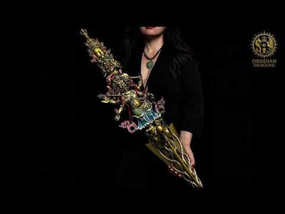 Phurba tibétain monumental en bronze – Art vajrayana