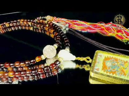 Mala tibétain de Simhamukha - Ghau avec thangka authentique