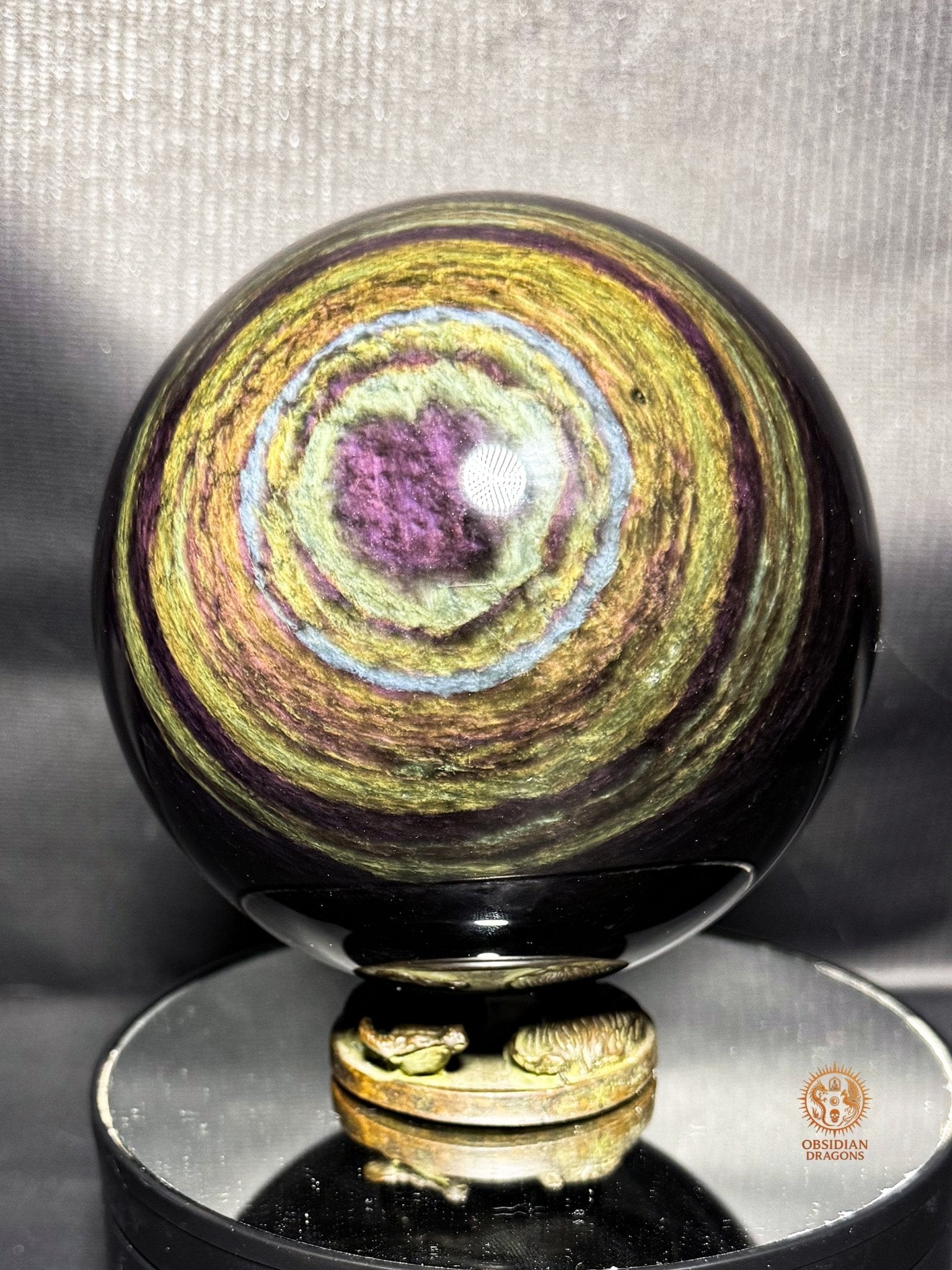 Sphère en Obsidienne Mentohuichol Rare 13cm 2,3kg | obsidian dragons