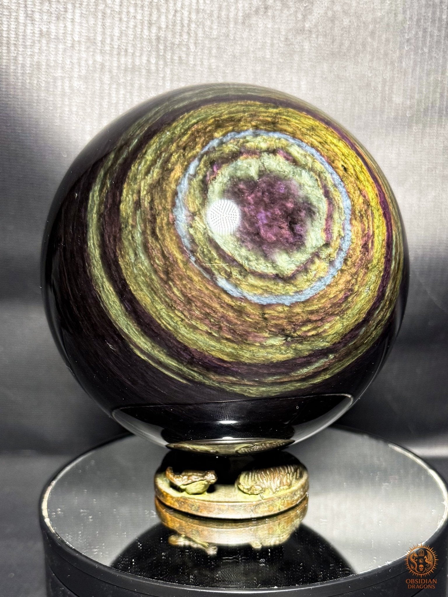 Sphère en Obsidienne Mentohuichol Rare 13cm 2,3kg | obsidian dragons
