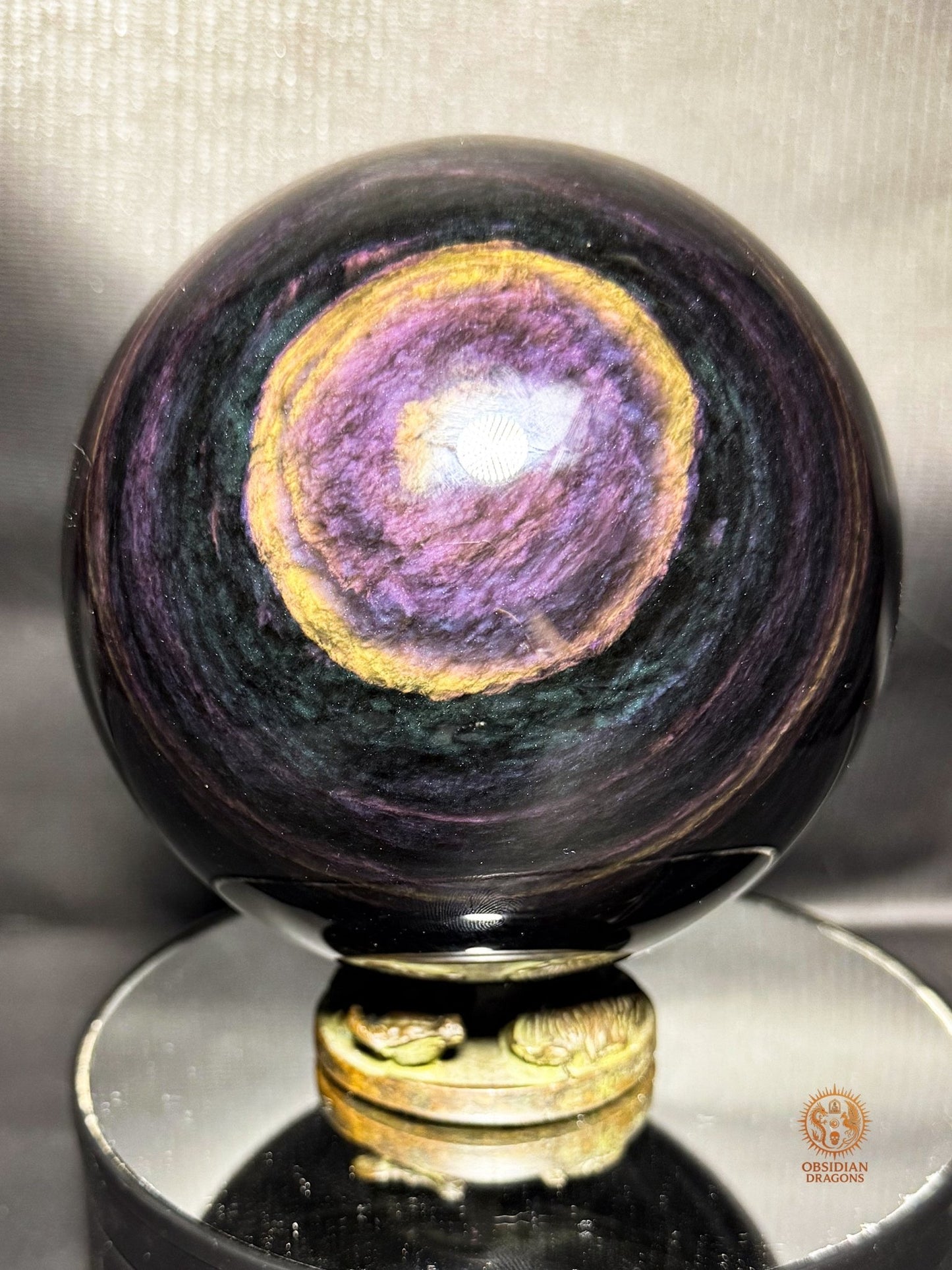 Sphère en Obsidienne Mentohuichol Rare 13cm 2,3kg | obsidian dragons