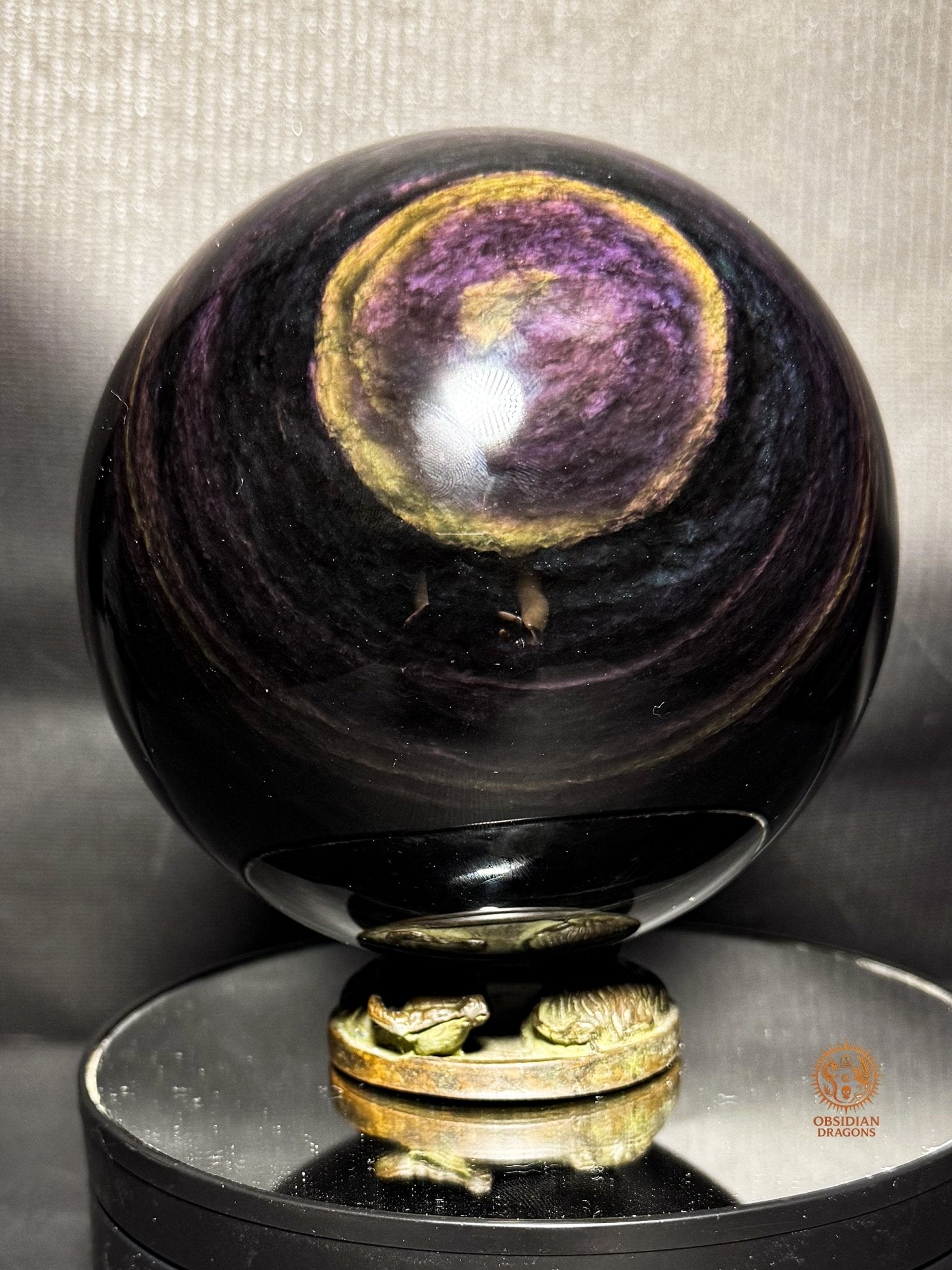 Sphère en Obsidienne Mentohuichol Rare 13cm 2,3kg | obsidian dragons
