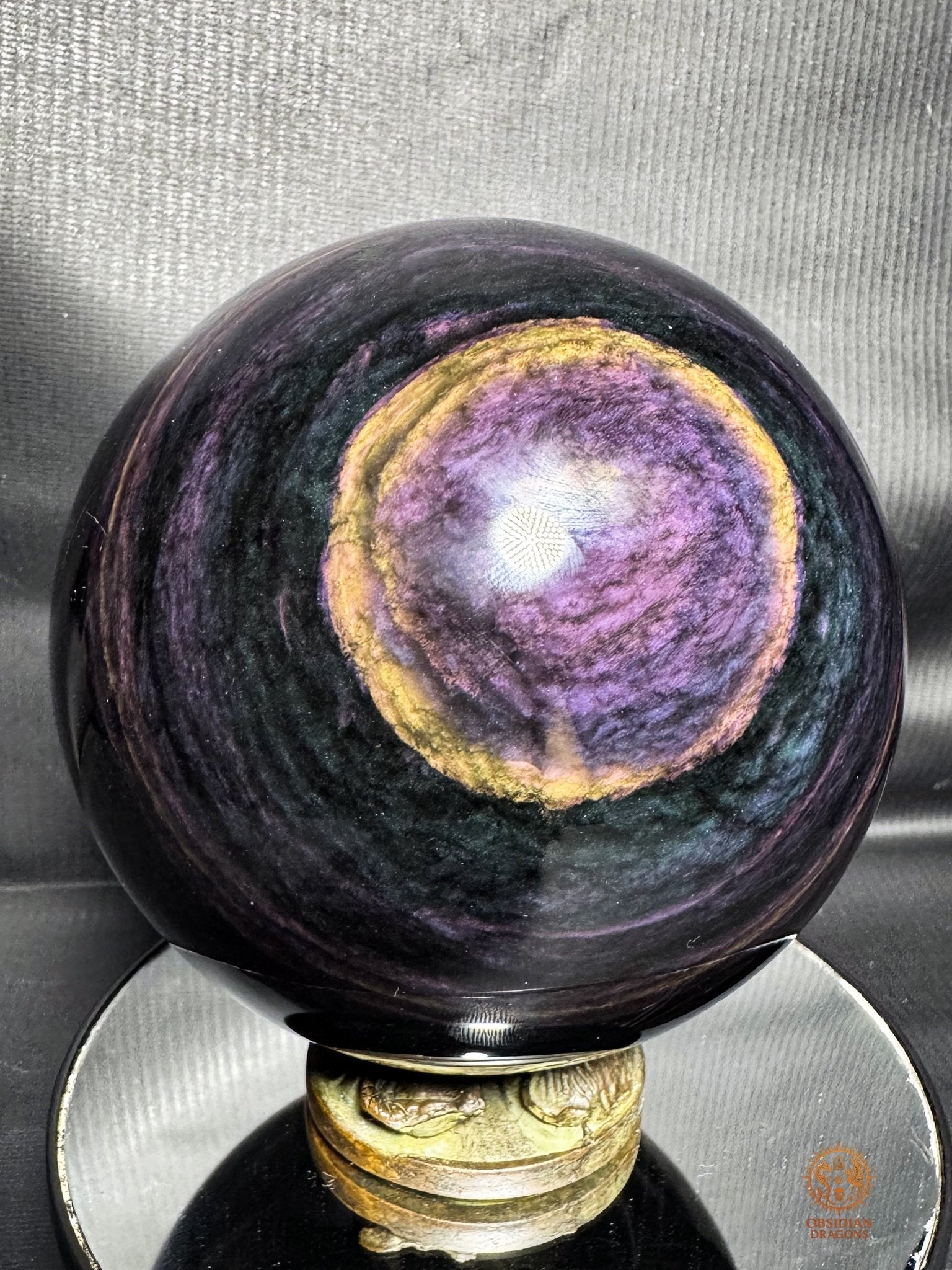 Sphère en obsidienne Mentohuichol Rare 13cm 2,3kg - obsidian dragons